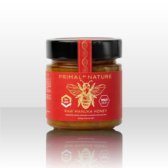 Primal By Nature Glass Jar Genuine 100% Pure Manuka Honey UMF10+ MGO263+ 250g