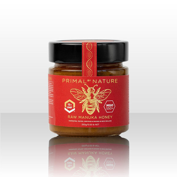 Primal By Nature Glass Jar Genuine 100% Pure Manuka Honey UMF15+ MGO550+ 250g