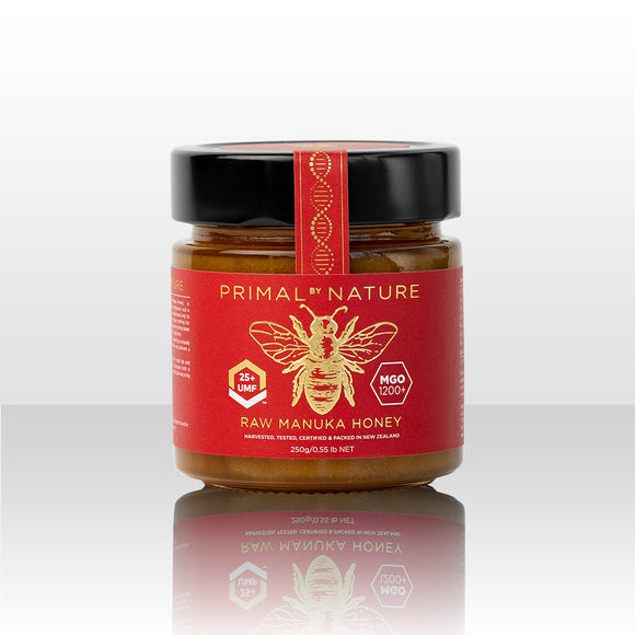 Primal By Nature Glass Jar Genuine 100% Pure Manuka Honey UMF25+ MGO1200+ 250g